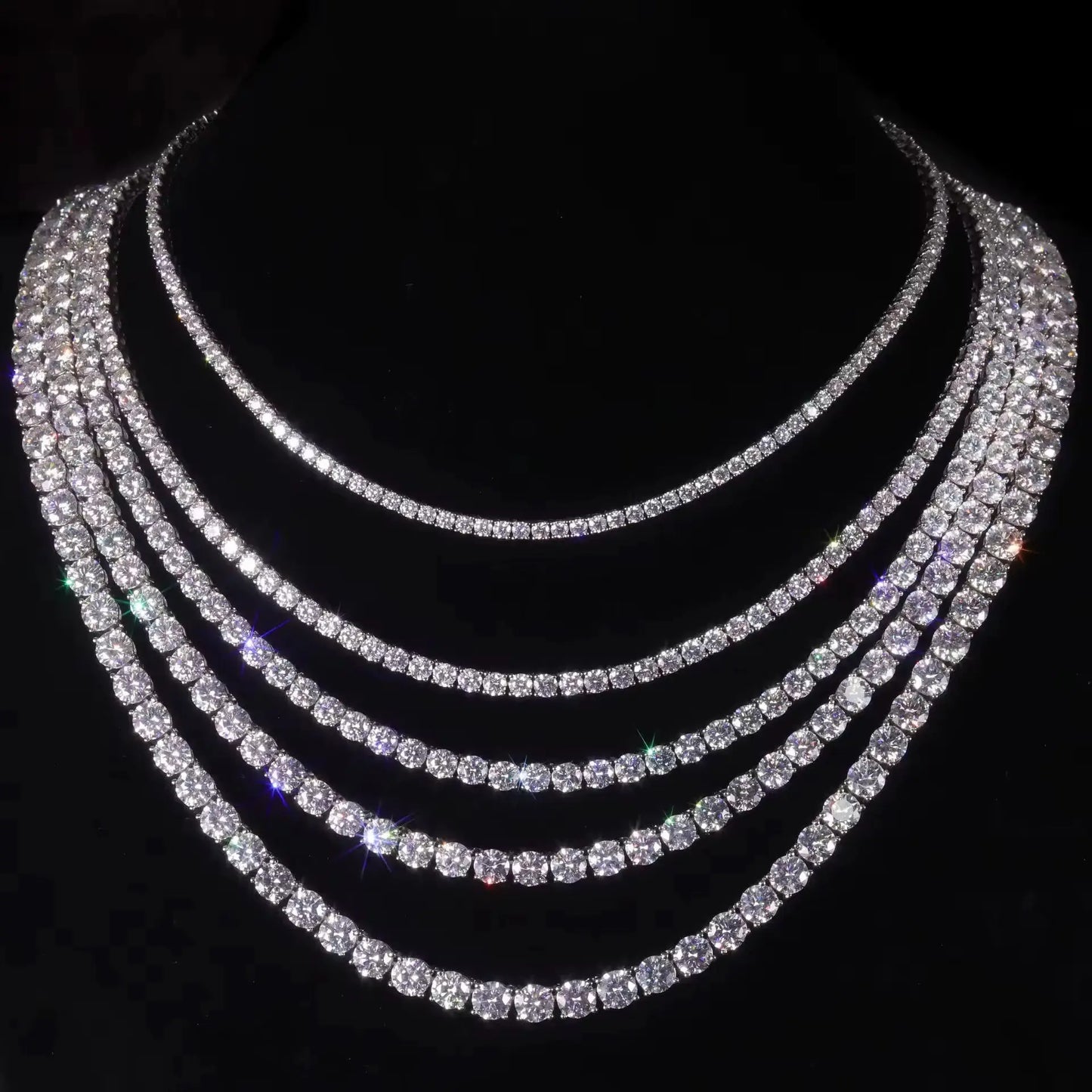 Moissanite Tennis Chain 2mm-6mm Korusto