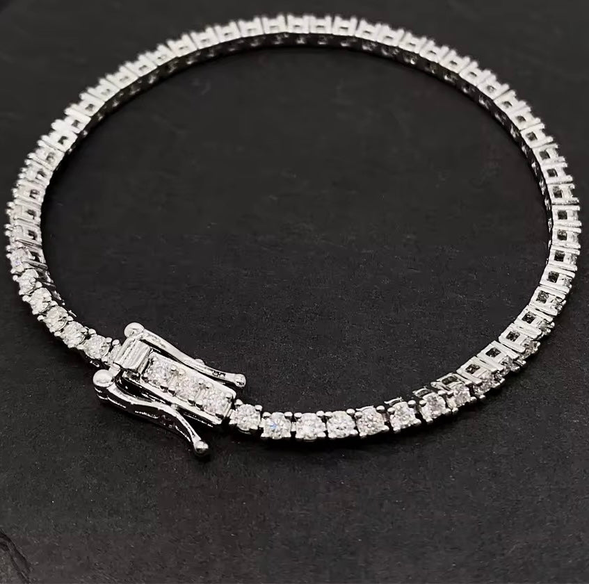 Moissanite Tennis Bracelet Gold/Silver 2mm-6mm
