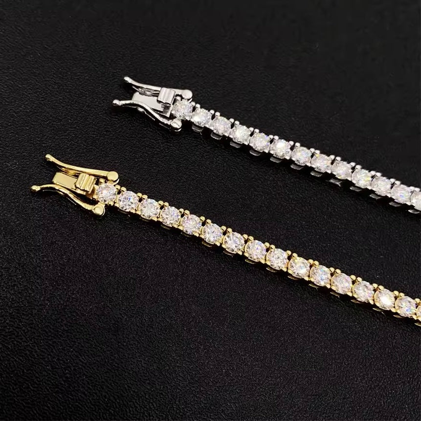 Moissanite Tennis Bracelet Gold/Silver 2mm-6mm